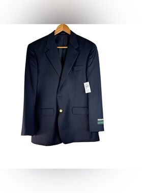New Lauren Ralph Lauren Men's Navy Blazer Gold Buttons Size 40R Wool Flawed